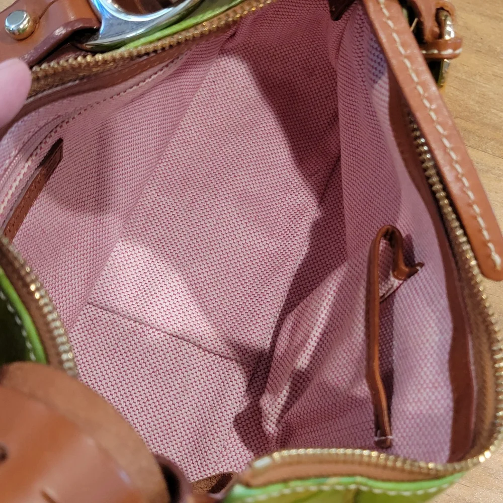 Dooney & Bourke Green Croc Embossed Leather Hobo Shoulder Bag Purse Vintage Y2K - Picture 10 of 16